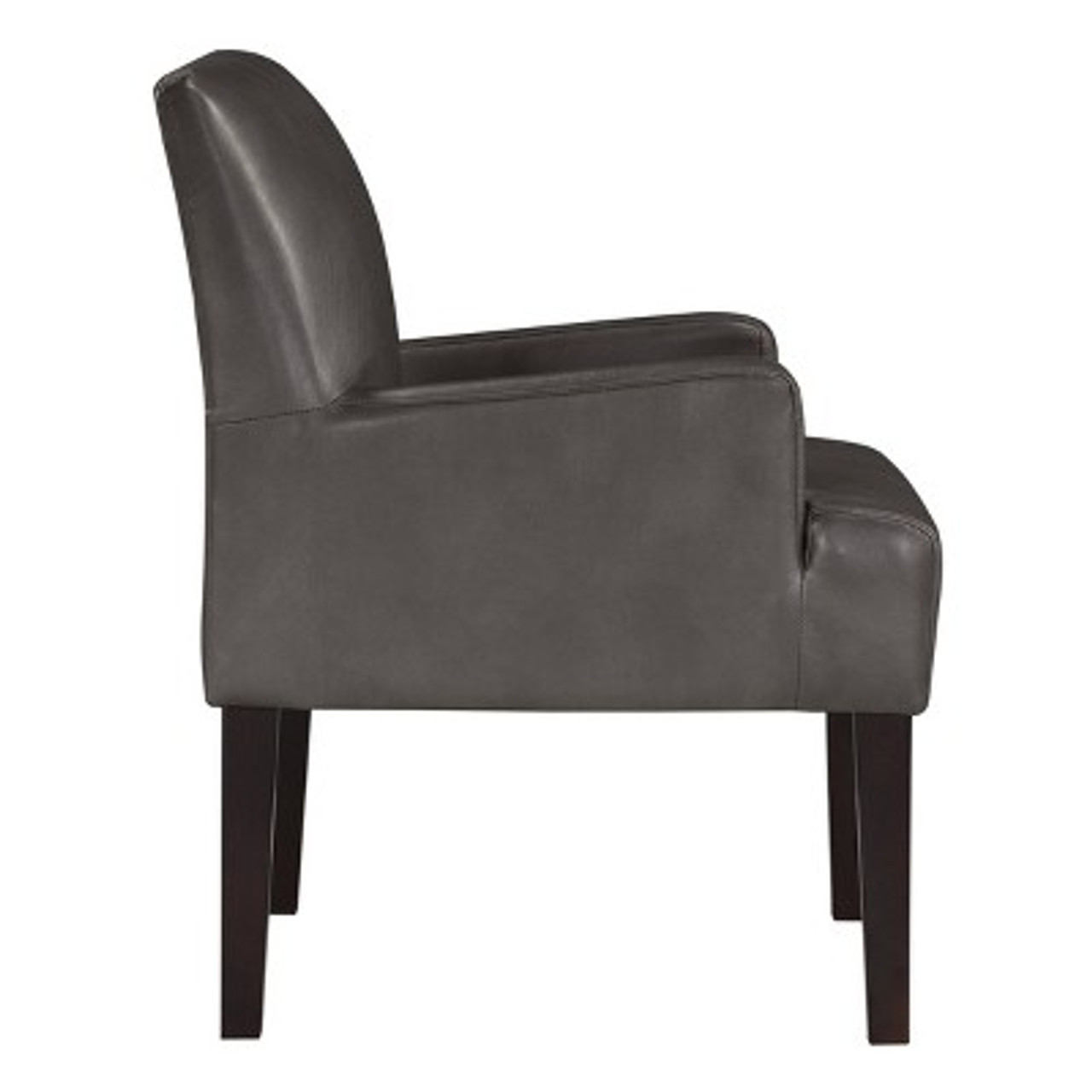 Main Street Guest Chair Pewter Faux Leather - OSP Home Furnishings