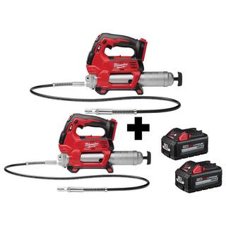 MW M18 18V Lithium-Ion Cordless Grease Gun 2-Speed (Tool-Only) with (2-Pack) 6.0 Ah Batteries 2646-20-2646-20-48-11-1862