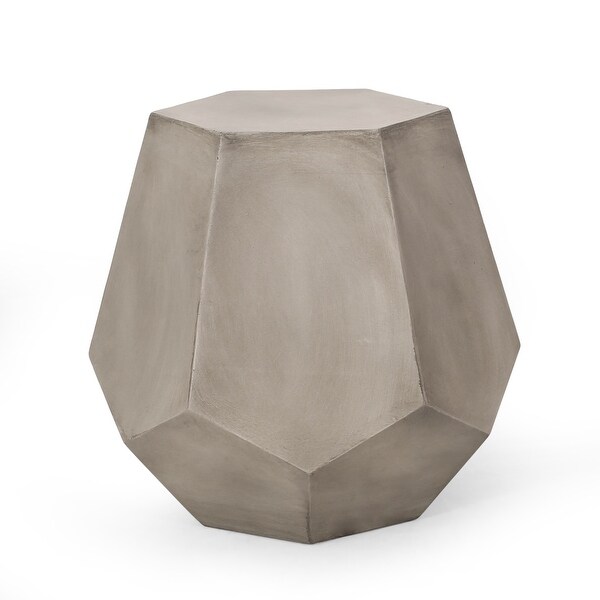 Concrete Accent Table，Hexagon Patio Side Table 20.5