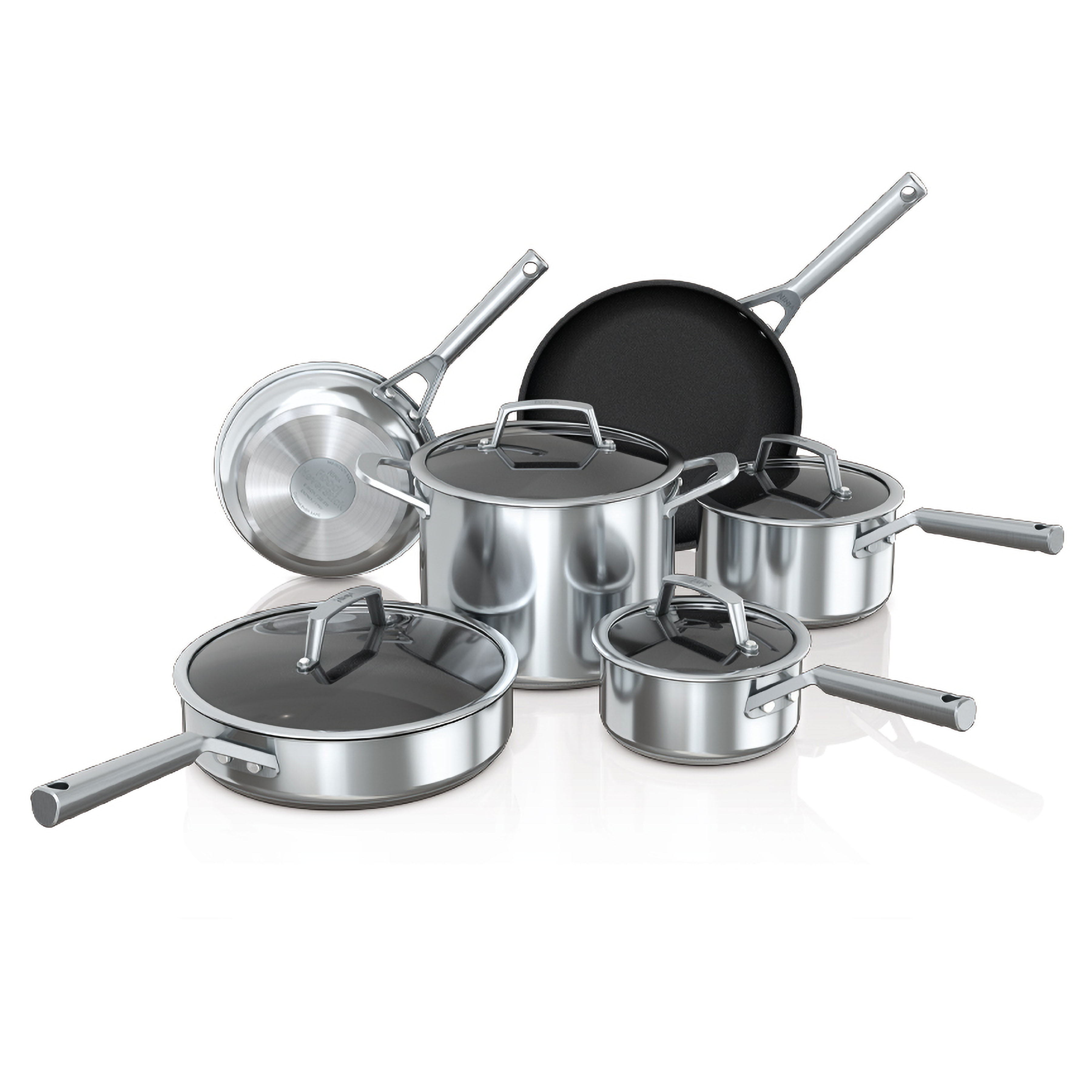 Ninja Foodi NeverStick Stainless 10-Piece Cookware Set -C69500