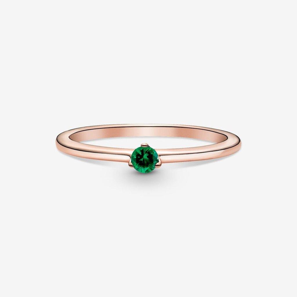 PANDORA  Green Solitaire Ring