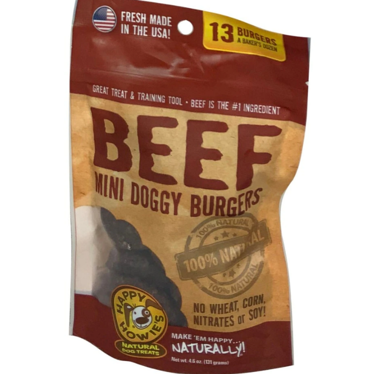 Happy Howie's Burger Dog Treats， 13 CT