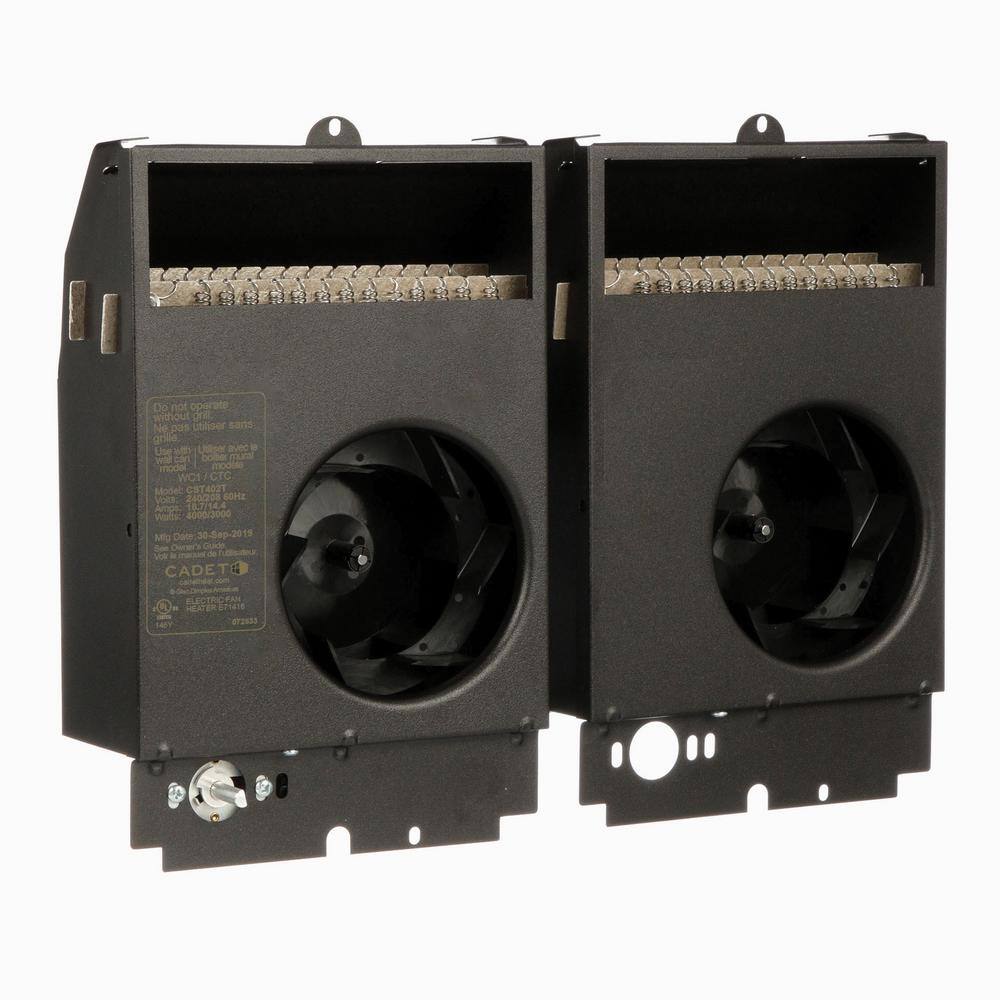 Cadet 240208-volt 40003000-watt Com-Pak Twin In-wall Fan-forced Replacement Electric Heater Assembly with Thermostat CST402T