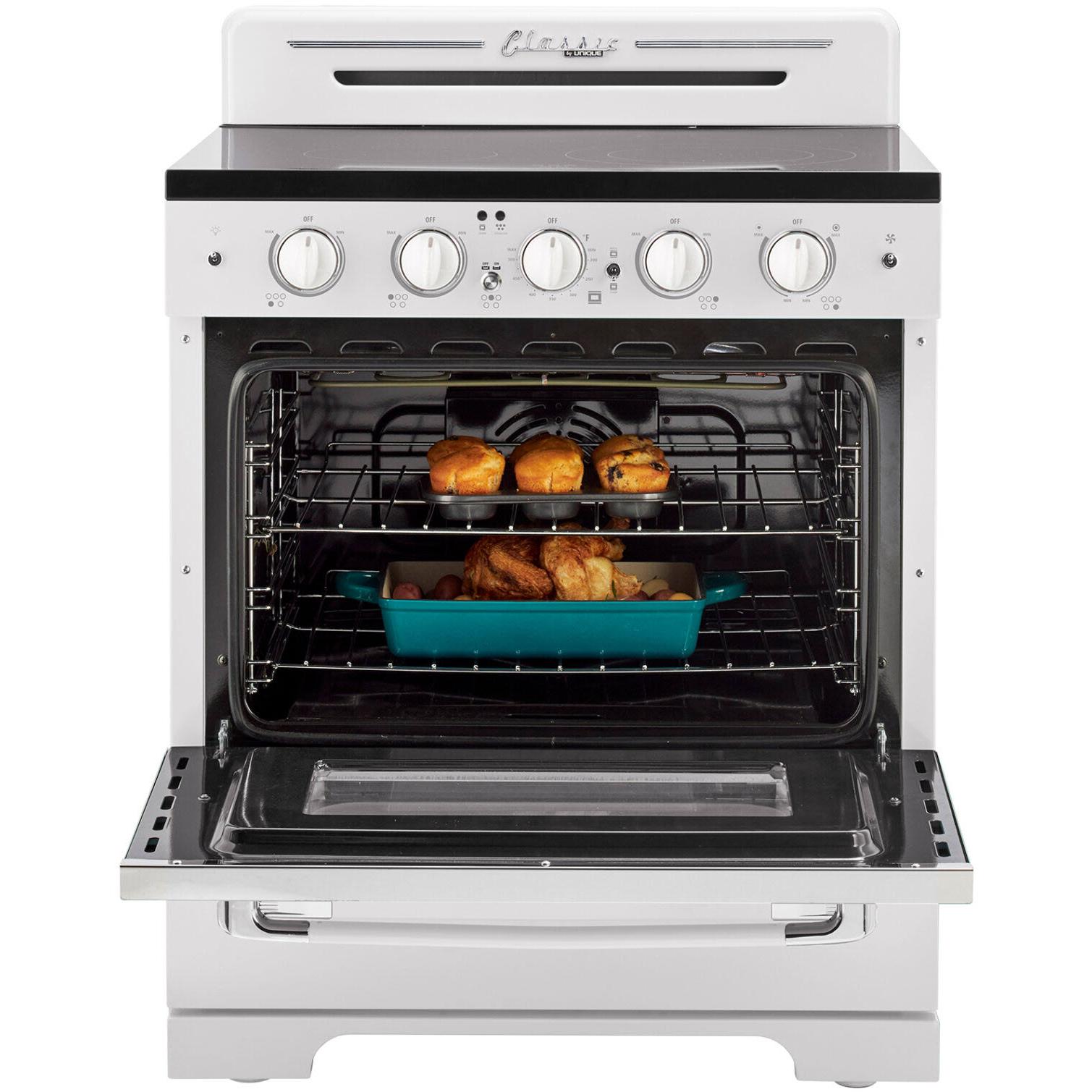 Unique Appliances 30-inch Freestanding Electric Range with Convection Technology UGP-30CR EC W