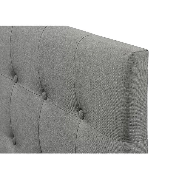 Modern Classic Style Button-Tufted Headboard in Grey Upholstered Fabric - - 36214990