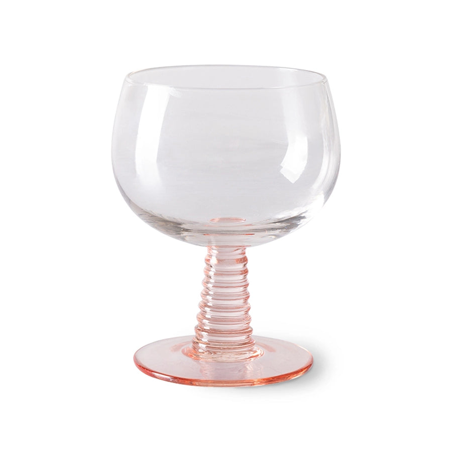 Wine glass - pink - low stem