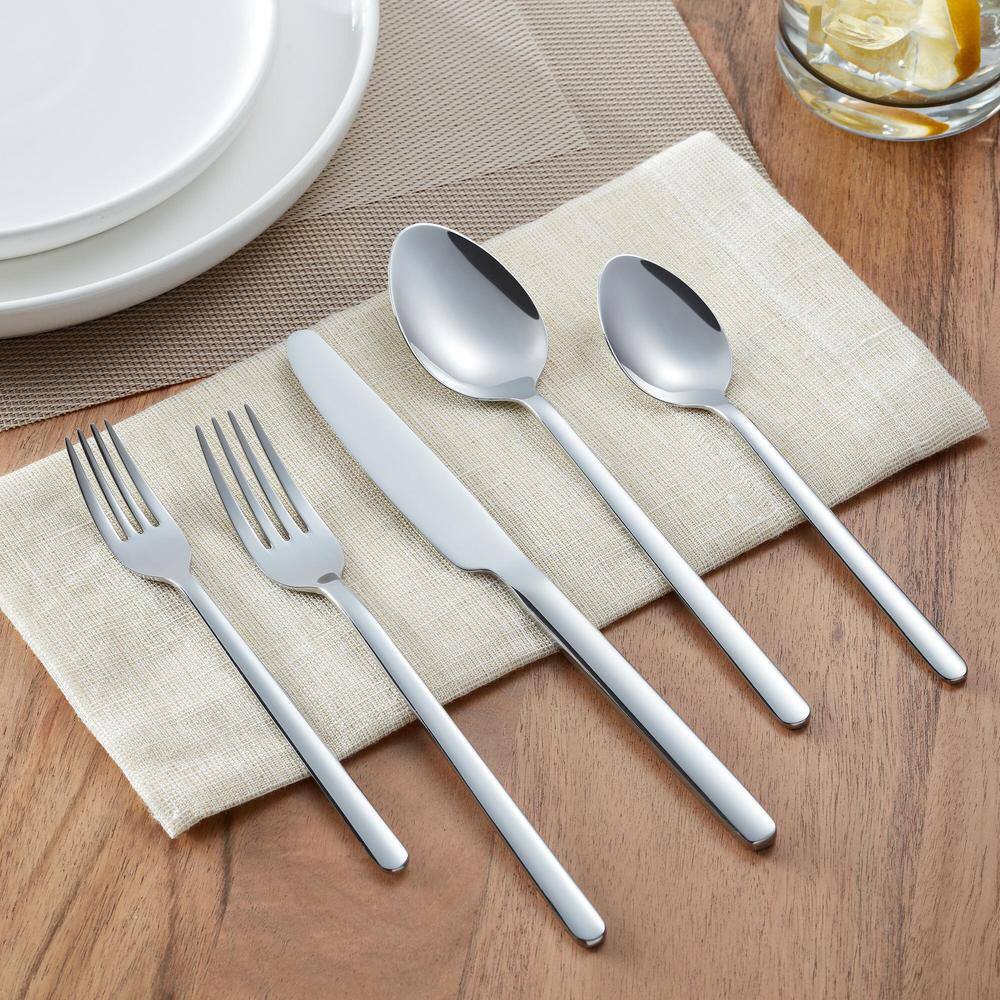 Home Decorators Collection Brenner 40-Piece Stainless Steel Flatware Set (Service for 8) KS6612-40P