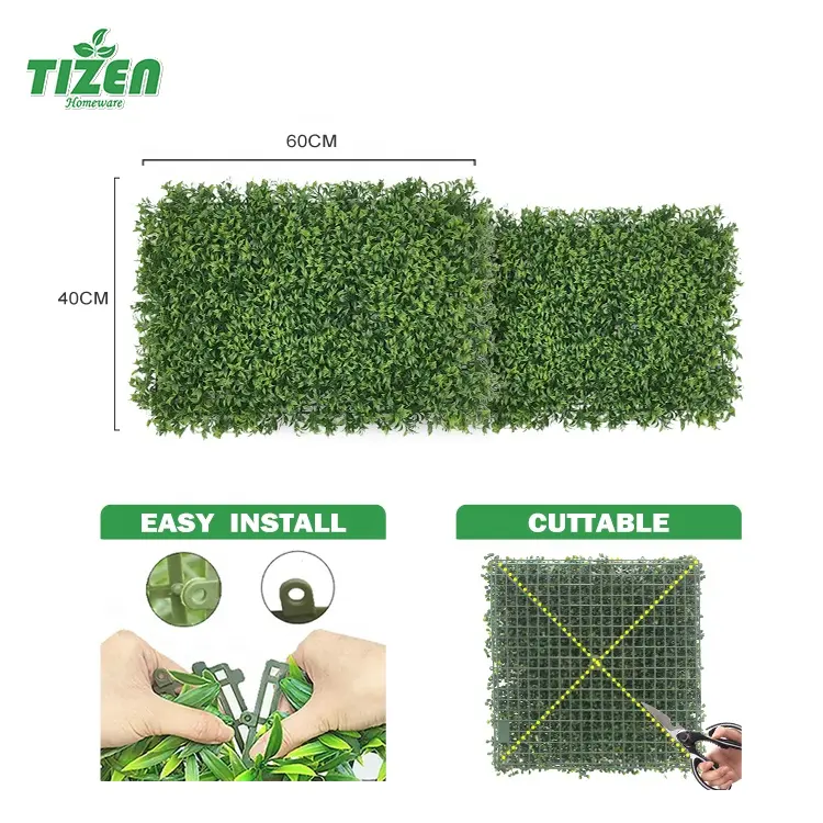 Tizen factory supply Outdoor Home Decoration Vertical panel Wall Hanging Green Artificial Plant Grass Wall