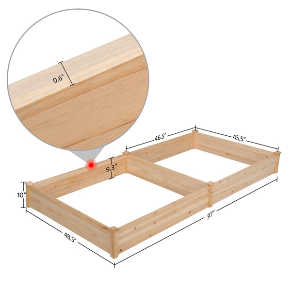 SmileMart Cedar Garden Bed Planter Box Raised Elevated Bed ,Outdoor