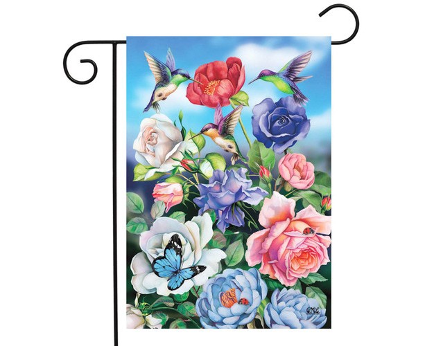 Briarwood Lane Hummingbird And Roses Spring Garden Flag Floral Bu