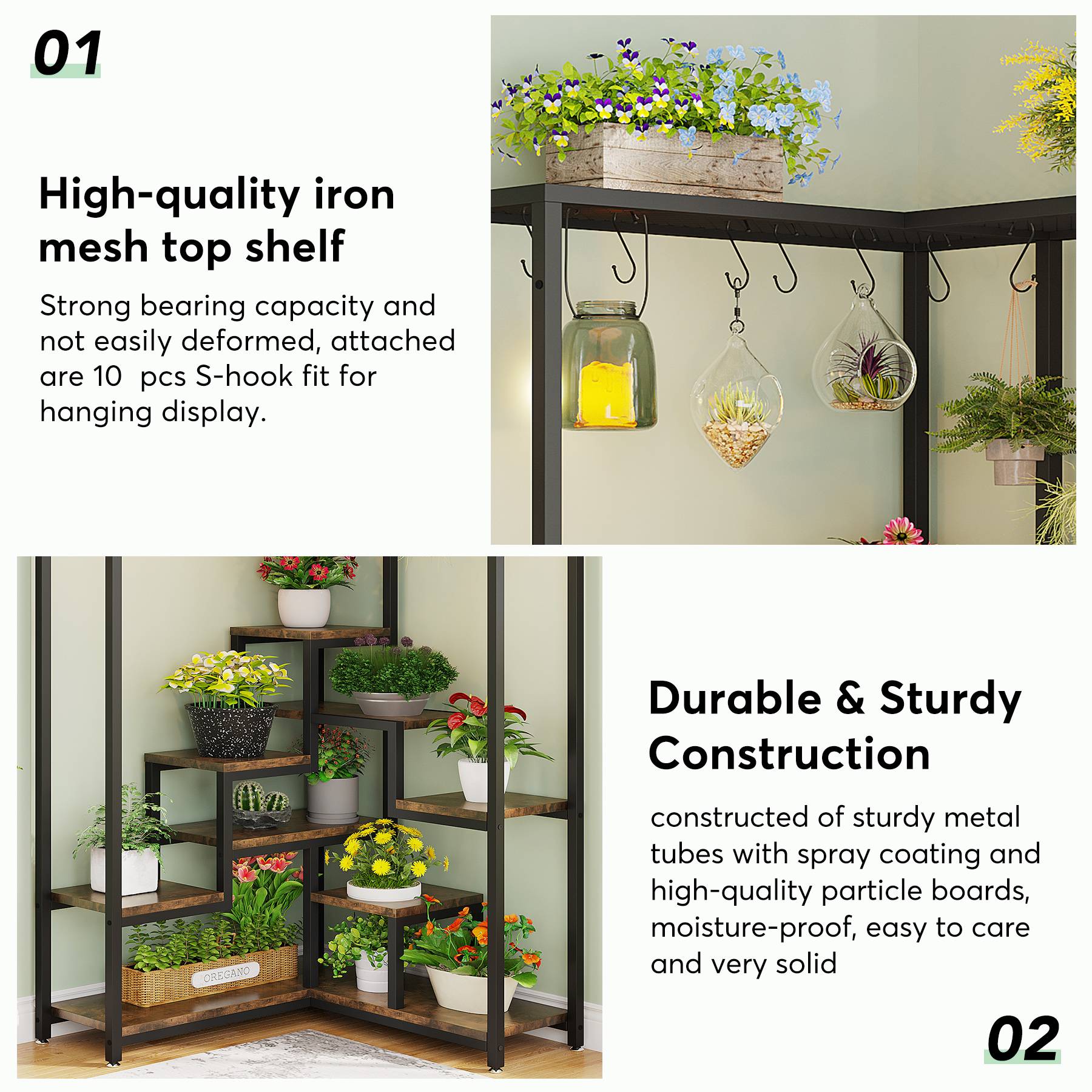 Corner Plant Stand, 70.9