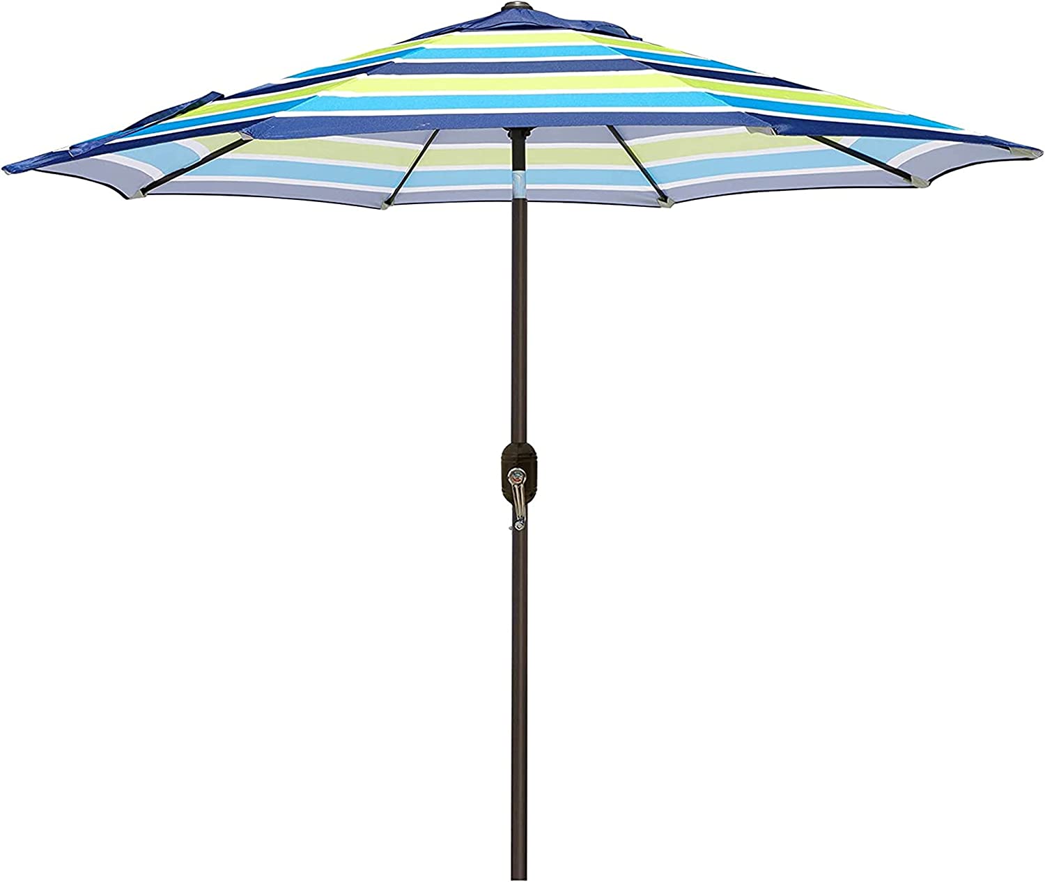 9' Outdoor Market Patio Umbrella with Push Button Tilt and Crank, 8 Ribs (Tan)