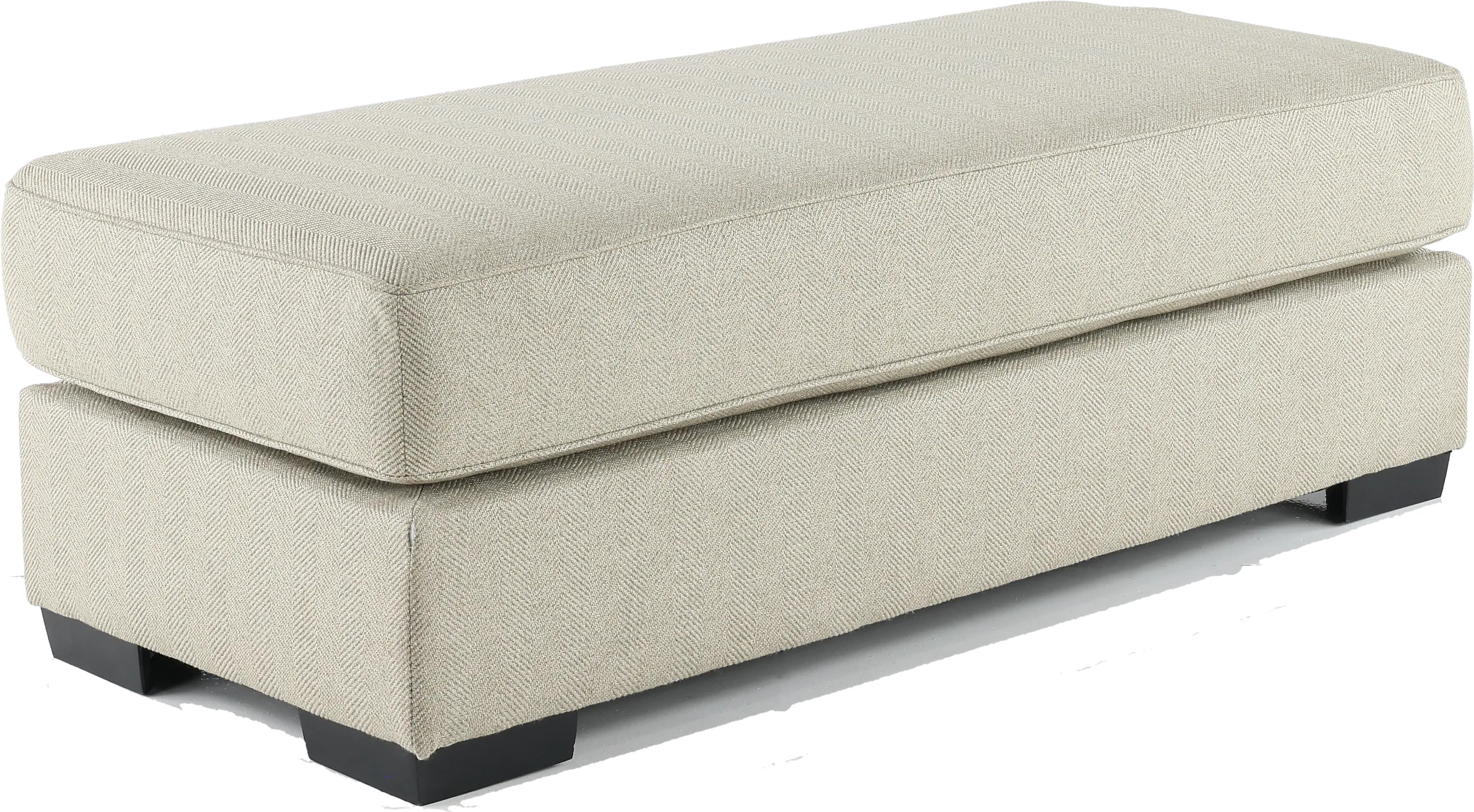 Raven Flax Gray Ottoman