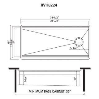 Ruvati 33-inch Workstation Two-Tiered Ledge Kitchen Sink Undermount 16 Gauge Stainless Steel RVH8224