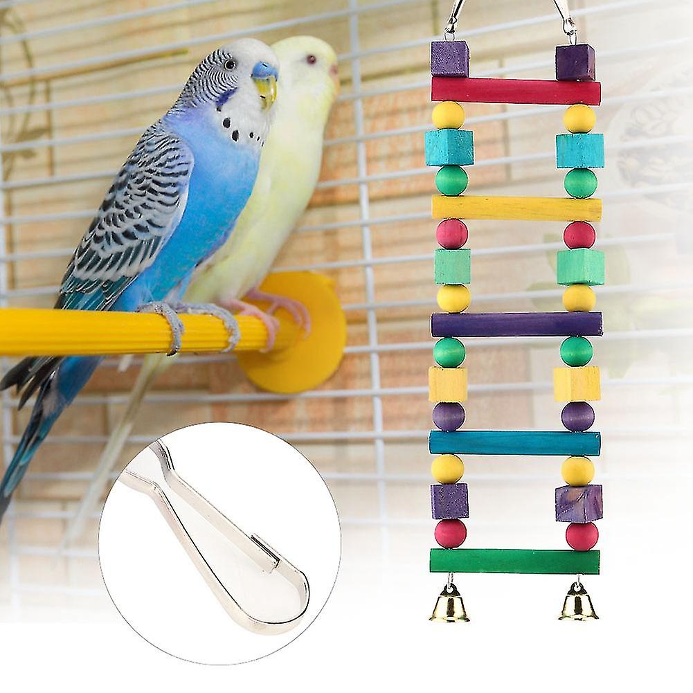 Wood Bird Pets Ladder Color Playing Chewing Biting Toy for Parrot