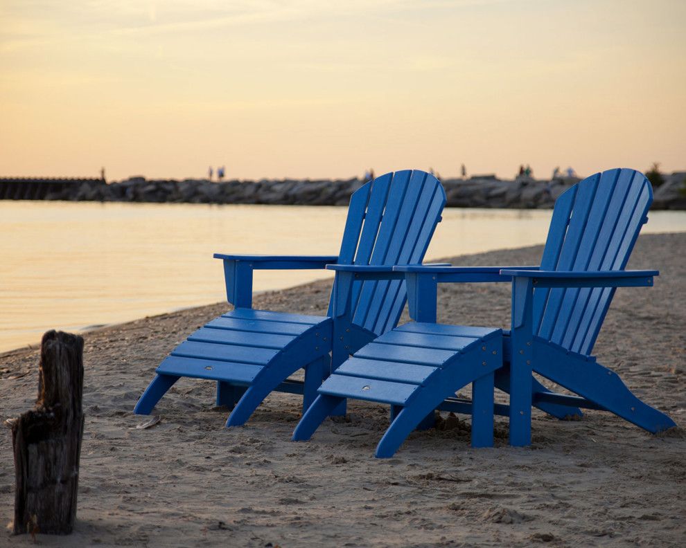 Polywood South Beach 4 Piece Adirondack Set   Beach Style   Adirondack Chairs   by POLYWOOD  Houzz