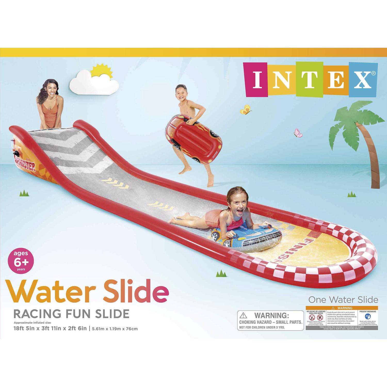 Intex 10 gal Inflatable Racing Fun Slide 30 in. H X 47 in. W X 221 in. L