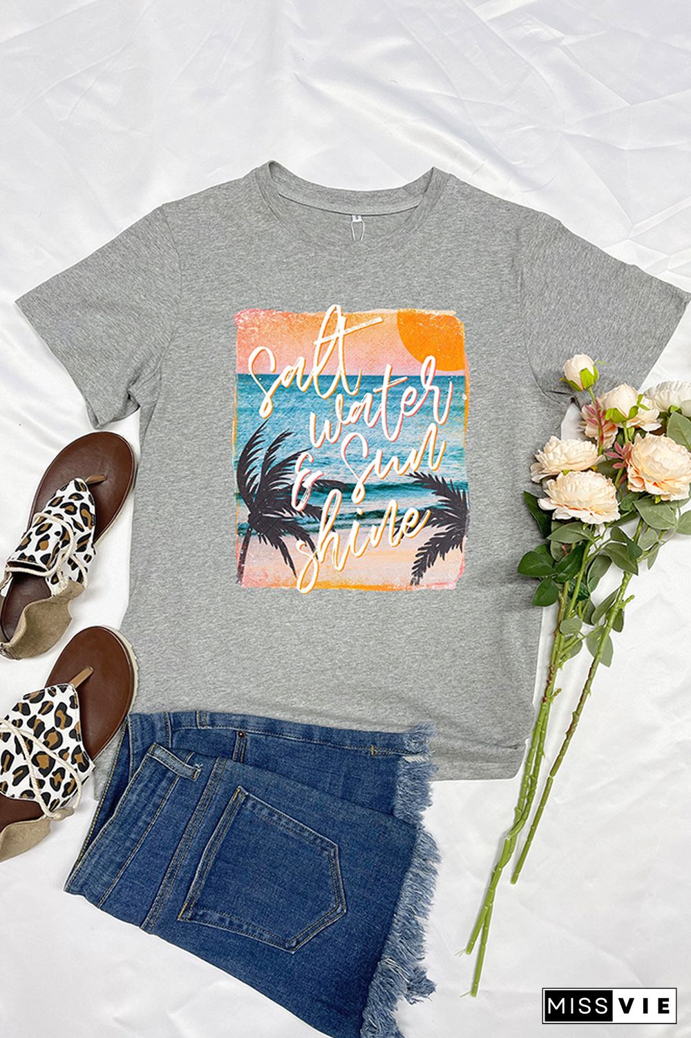 Salt Water & Sunshine Retro Graphic Tee Wholesale