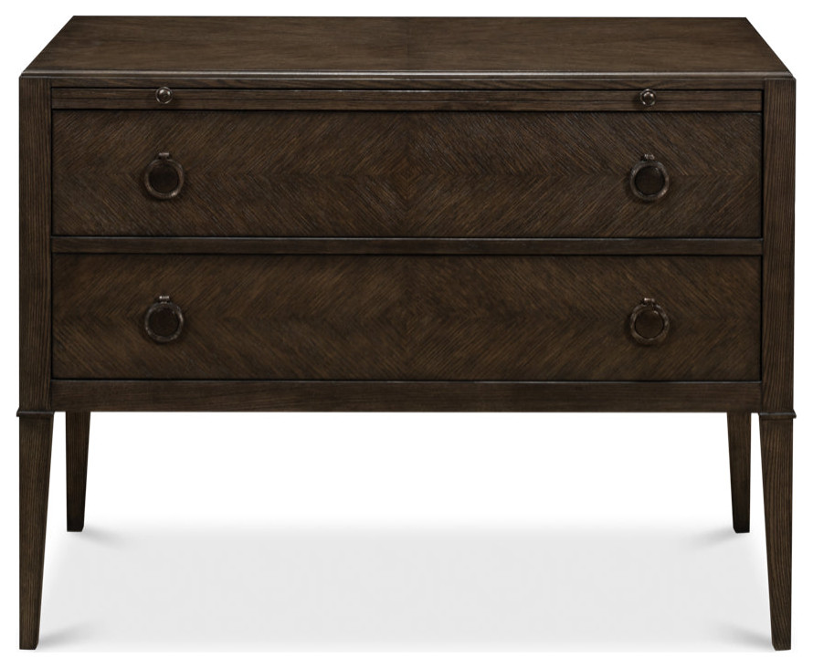 Ladlow Chest 2 Drawers Artisan Gray Finish   Transitional   Accent Chests And Cabinets   by Sideboards and Things  Houzz