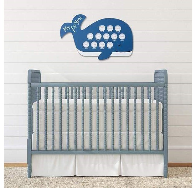 Baby Aspen My First Year Whale Hanging Frame Ba22004na