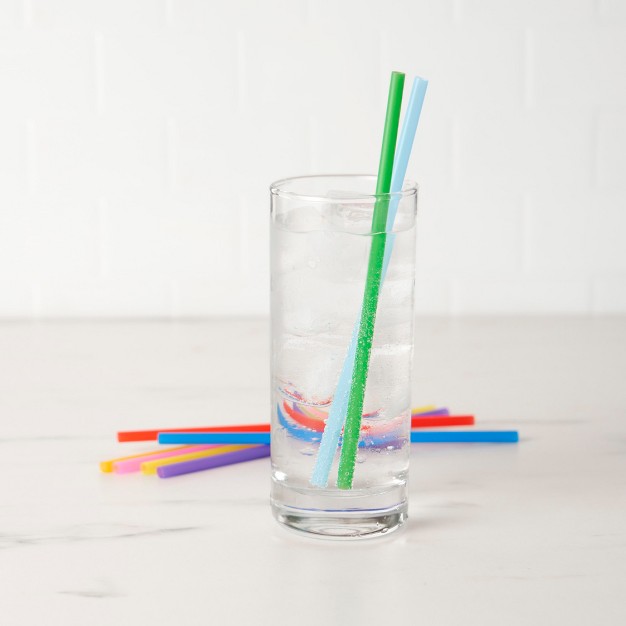 True Colorful Straws Long Disposable Straws For Cocktails Smoothies Iced Coffee Disposable Party Supplies Assorted Colors Set Of 100