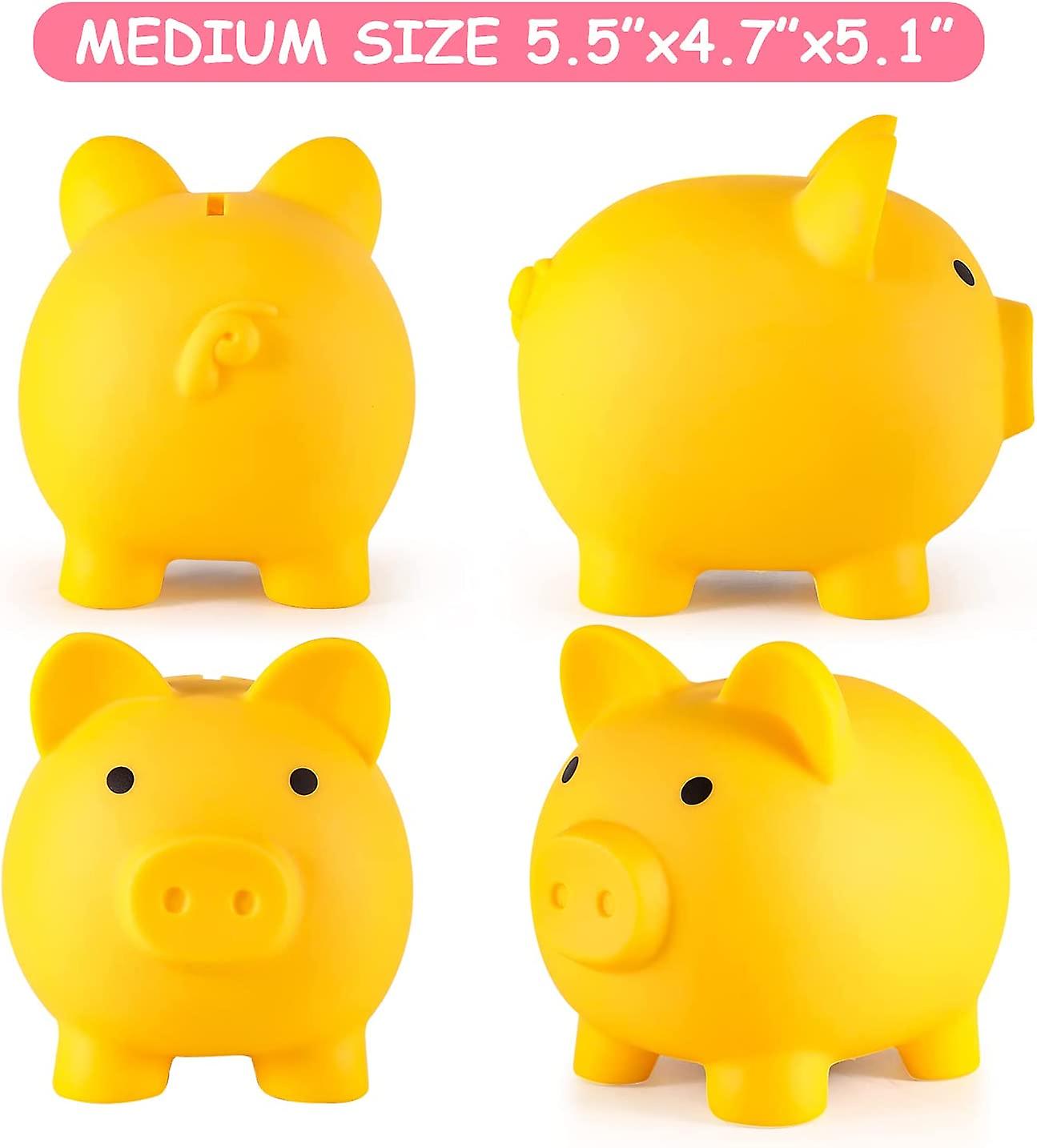 Piggy Bank， Unbreakable Plastic Money Bank， Coin Bank For Girls And Boys， Medium Size Piggy Banks， Practical Gifts For Birthday， Christmas， Baby Showe