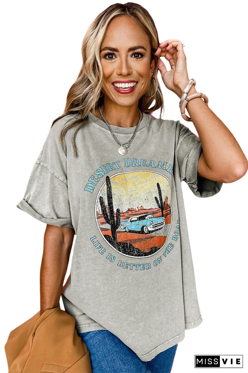 Gray Desert Dreamer Mineral Wash Graphic Tee