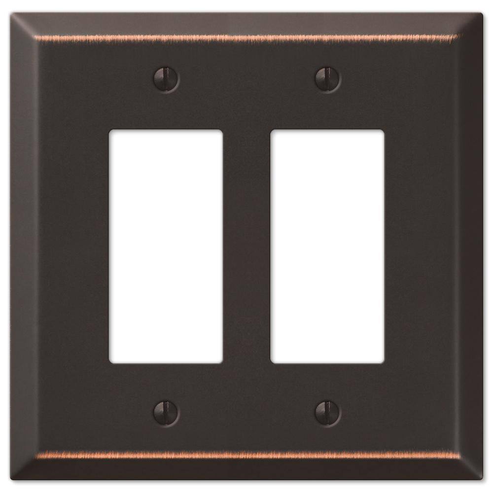 AMERELLE Oversized 2 Gang Rocker Steel Wall Plate - Aged Bronze 463RRDB