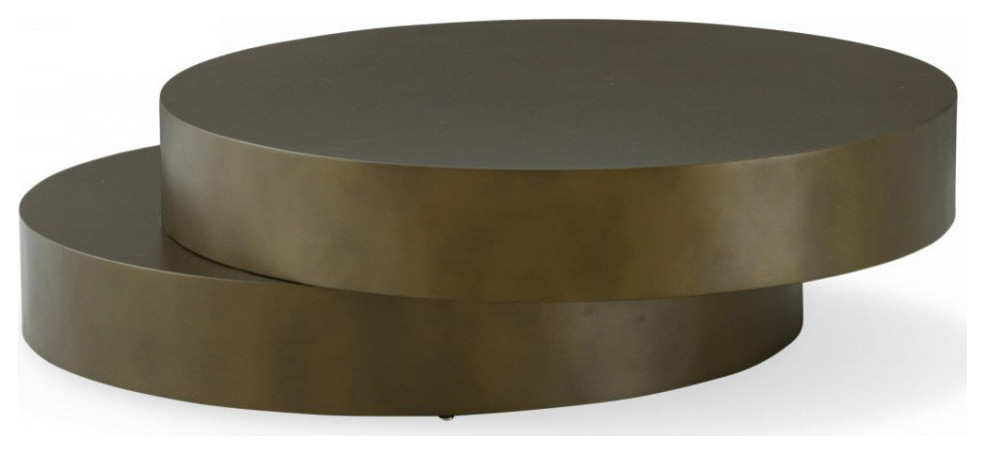 Vassilios Glam Brushed Bronze Metallic Coffee Table   Contemporary   Coffee Tables   by Rustic Home Furniture Deco  Houzz