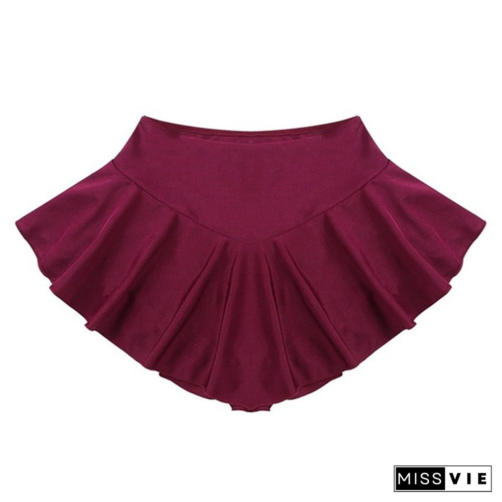 Women's Fashion Casual Solid Color Dance Mini Skirt Figure Skating Dress Performance Clothing Ladies Short Skirts