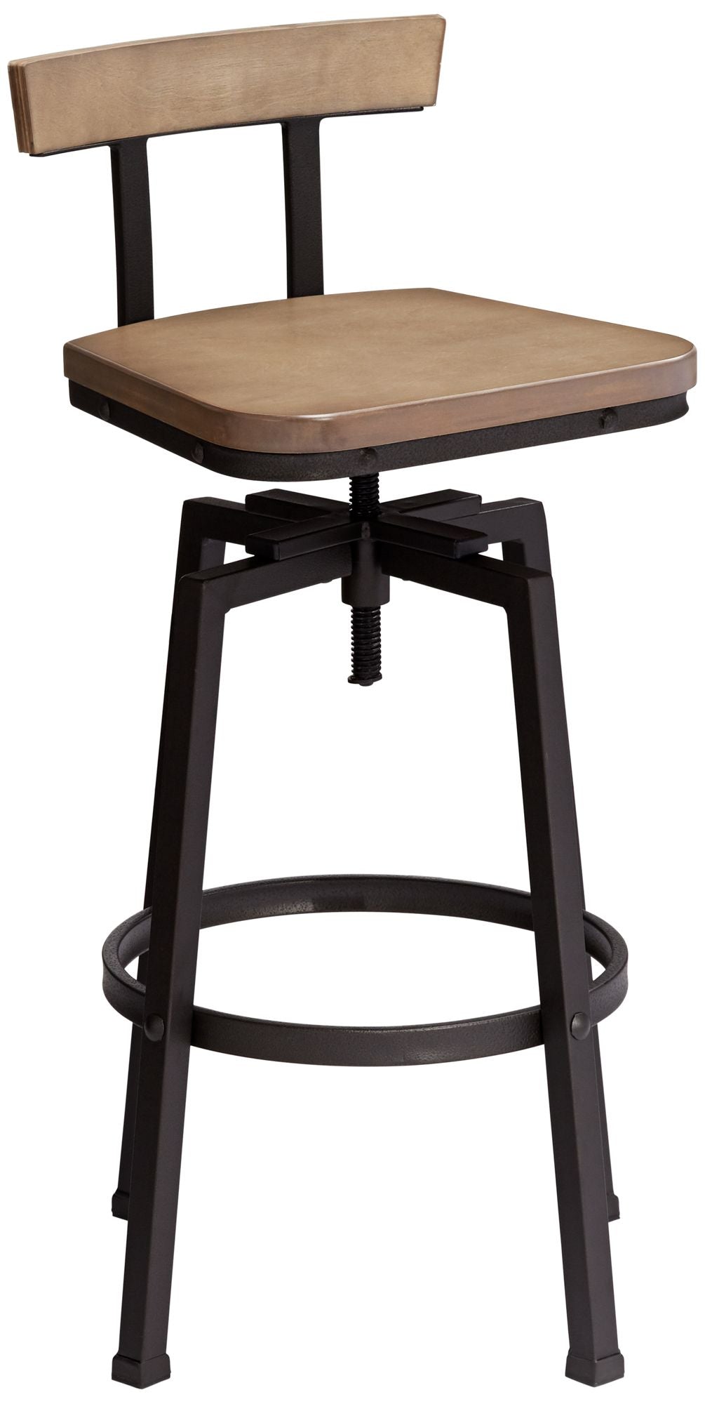 Elm Lane Bronze Swivel Bar Stool Brown 29 1/2 High Industrial Gray Wood with Backrest Footrest for Kitchen Counter Height Island