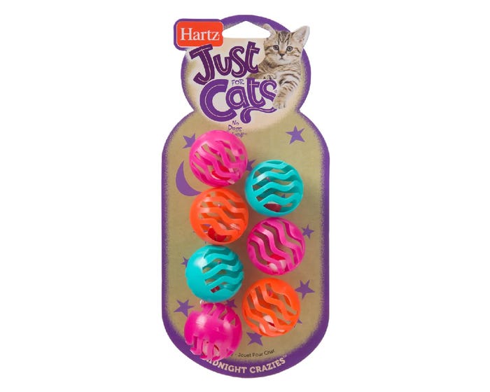 Hartz Just For Cats Midnight Crazies Cat Toy， 7ct - 3270082182