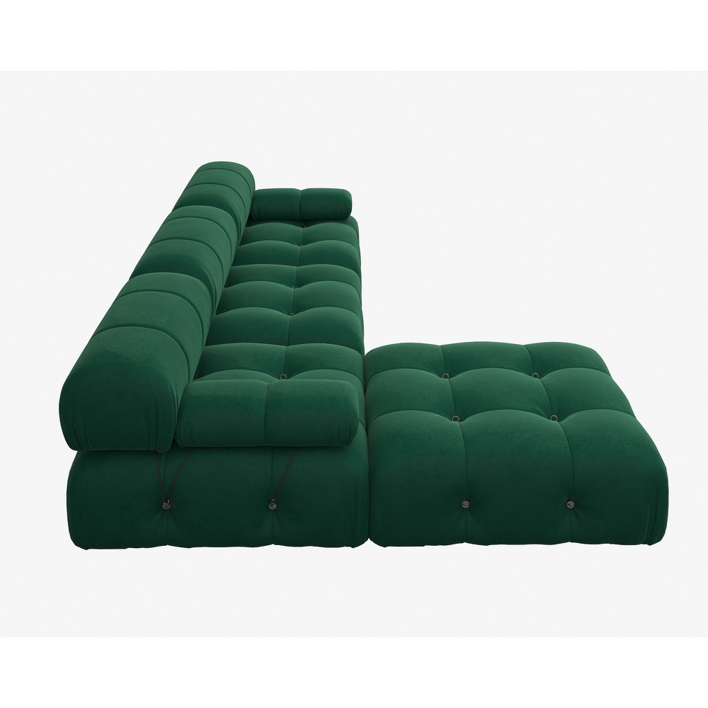 Modern Velvet Upholstered Large Modular Sectional Sofa