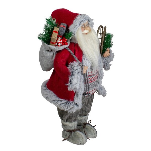 18 Standing Santa Christmas Figure with Snow Shoes and Presents