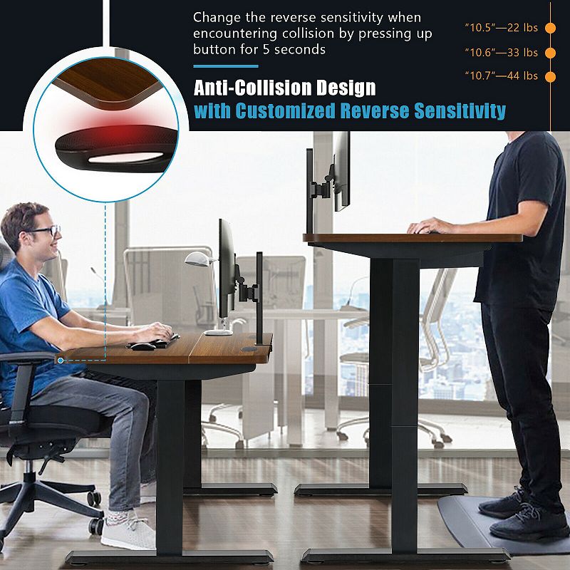 48-inch Electric Height Adjustable Standing Desk with Control Panel