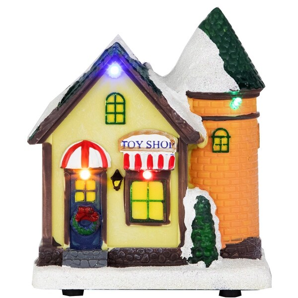 LED Lighted Snowy Toy Shop Christmas Village Display Piece