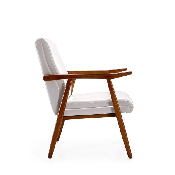 Arch Duke Accent Chair in White and Amber