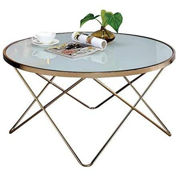 ACME Valora Coffee Table in Champagne and Frosted Glass