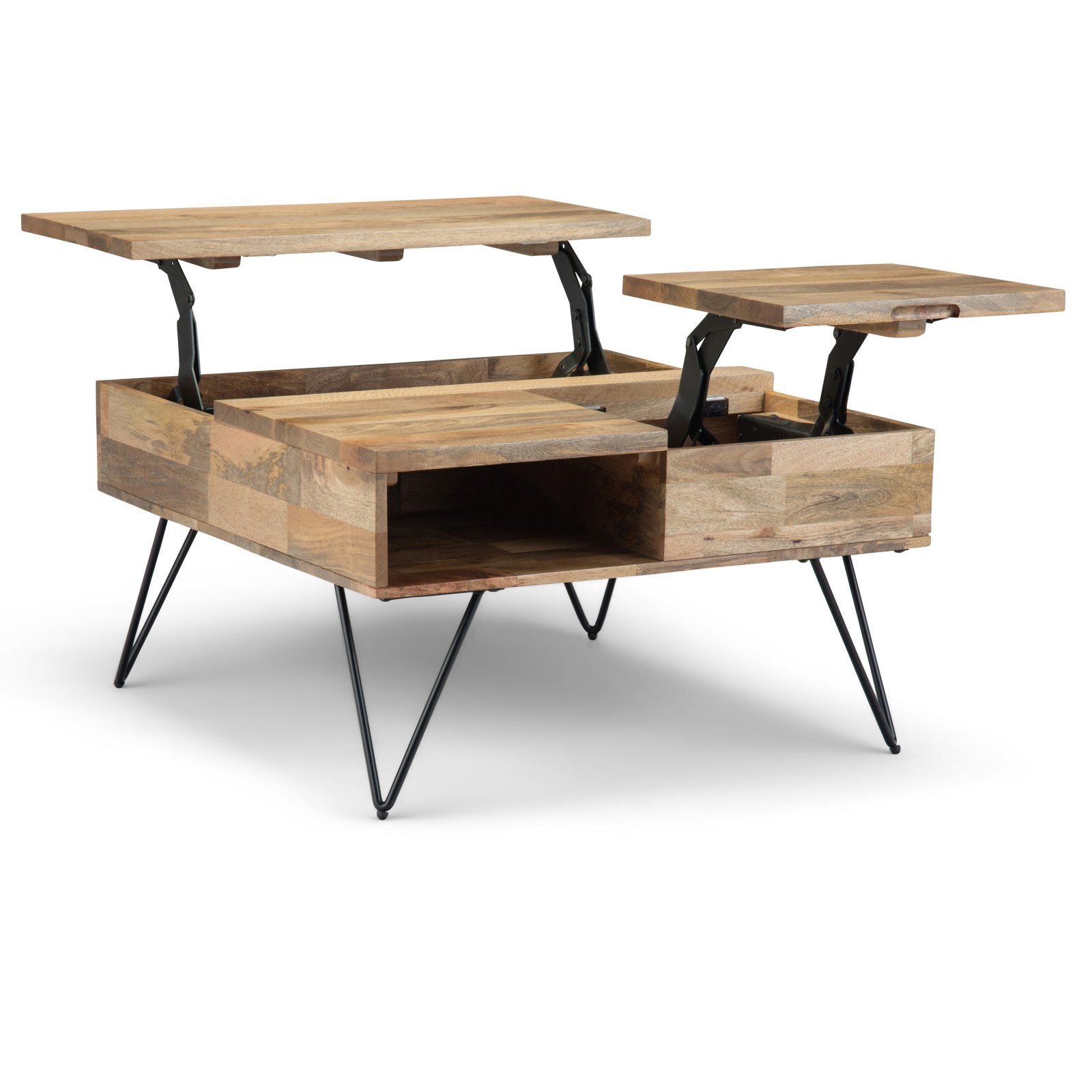 HN Home Beaman Modern Farmhouse Square Lift Top Coffee Table