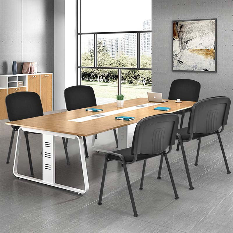 Set of 5 Stackable Conference Chairs with Sponge Seat & Ergonomic Back, Elegant Guest Reception Office Chairs