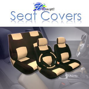 For 2010 2011 2012 2013 2014 2015 2016 2017 2018 2019 2020 2021 Honda Civic Synthetic Leather Car Seat Cover Set Universal Size Black and Tan