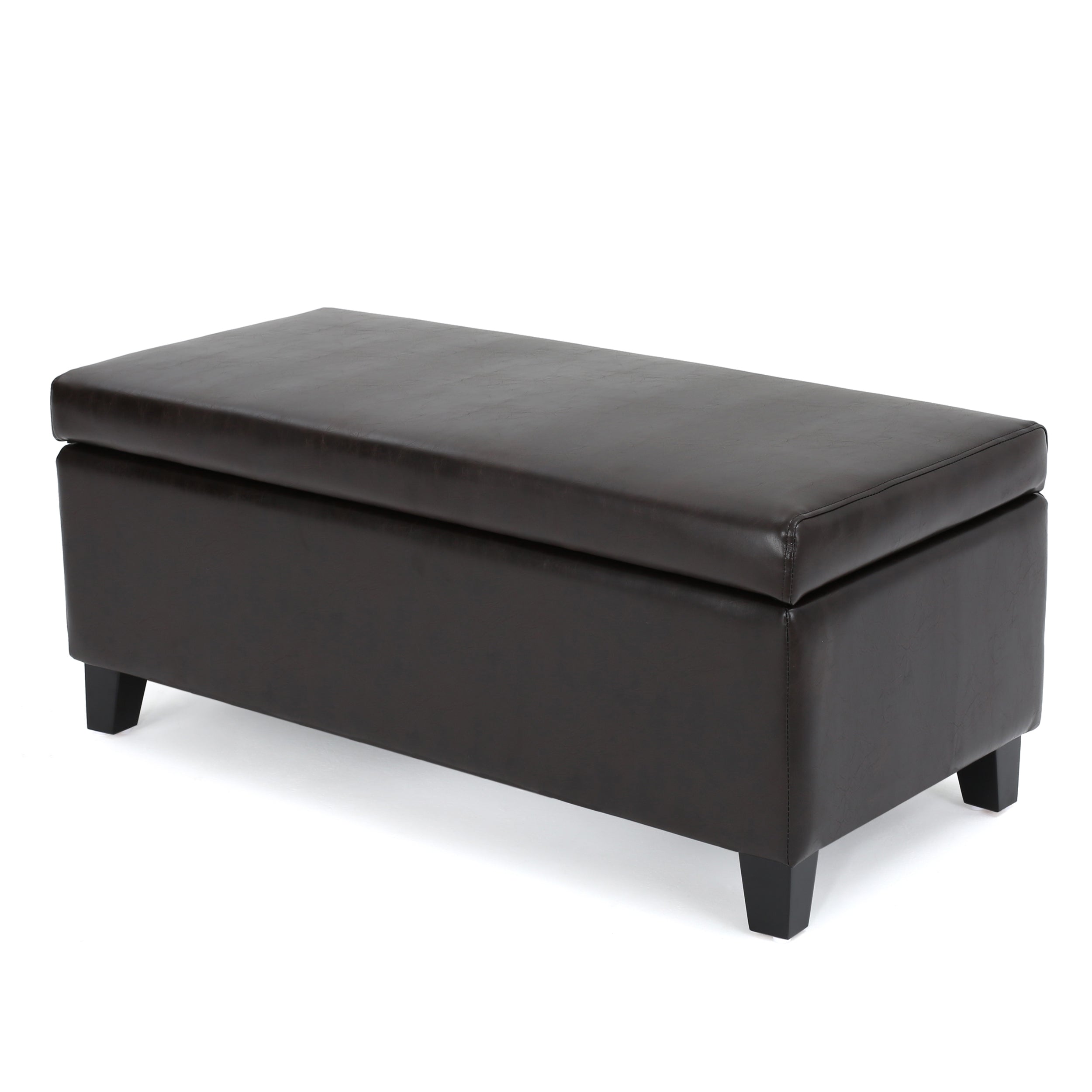 Brianna Rectangle Leather Storage Ottoman Bench