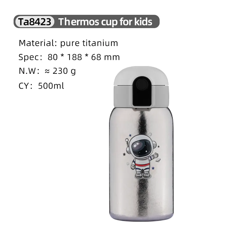 Kids Insulated Water Bottle   16.9oz BPA FREE Titanium Travel Tumbler Double Wall Vacuum Leak Proof Kids Cup