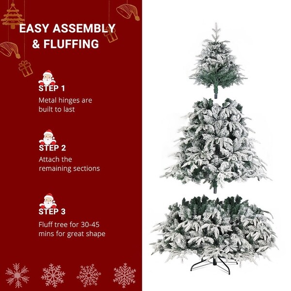 7ft 1687 Branches 450 Lights Warm Color 8 Modes Christmas Tree