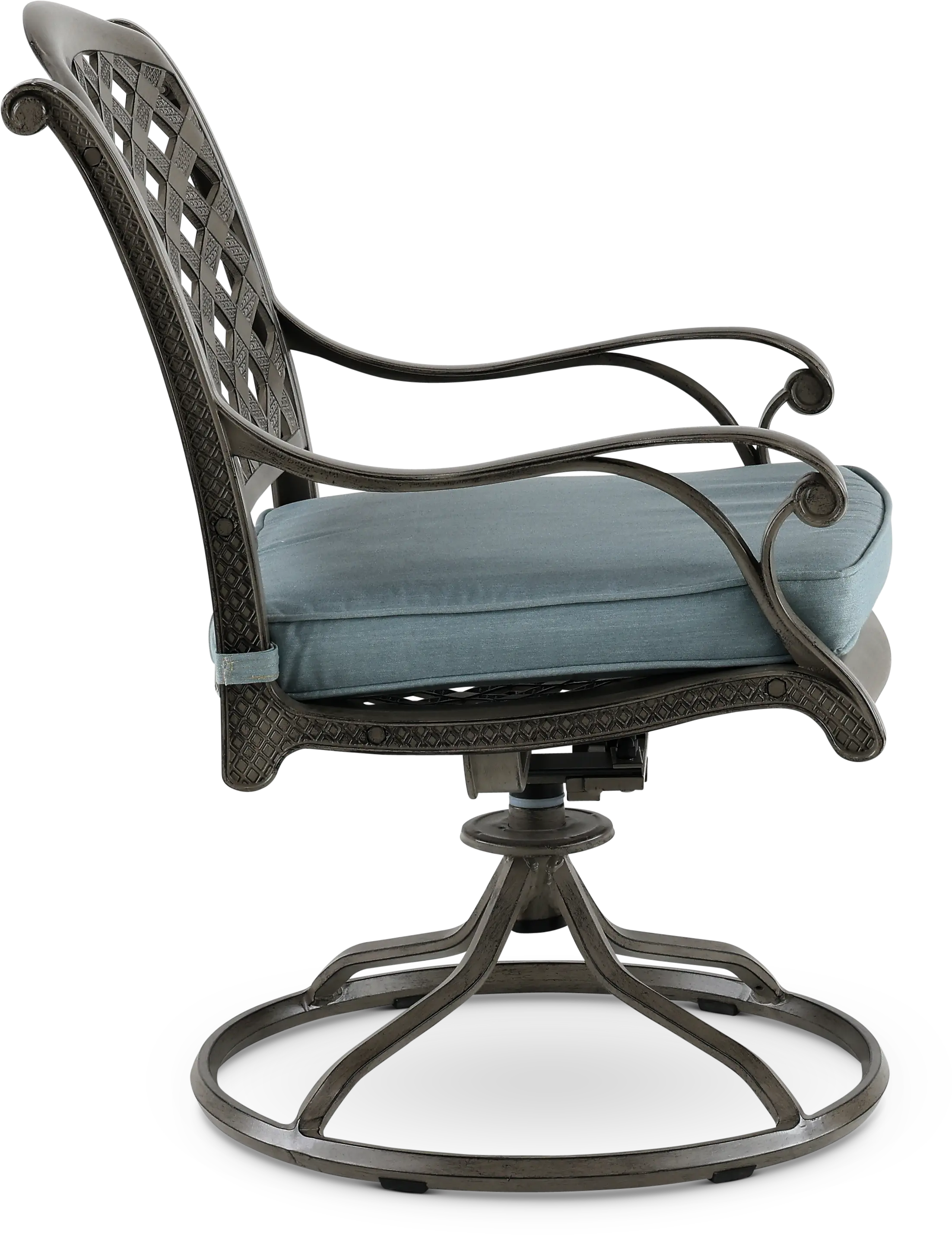 Macan Gray Metal Swivel Rocking Patio Chair