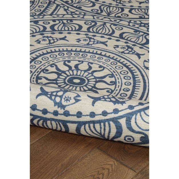 Wohler Washable Outdoor Rug Smoke blue Linon