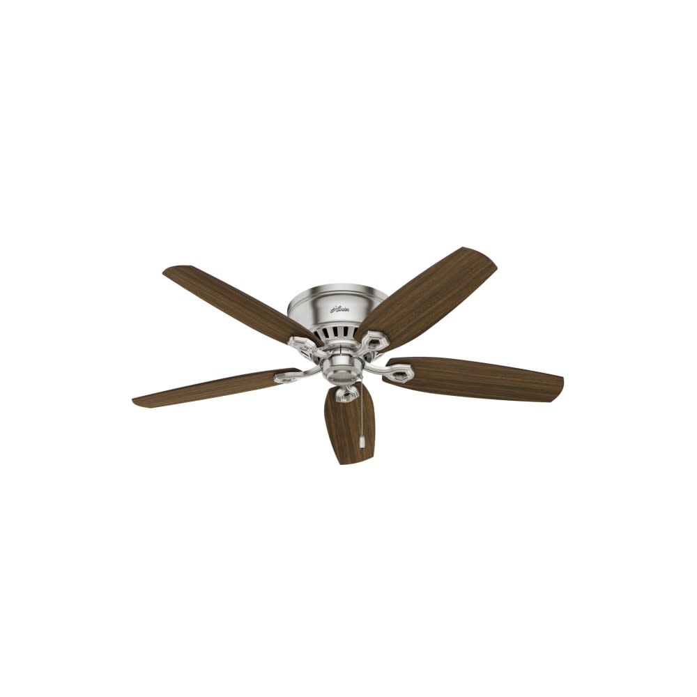 Hunter Builder Ceiling Fan 52 Brushed Nickel Brazilian Cherry ;