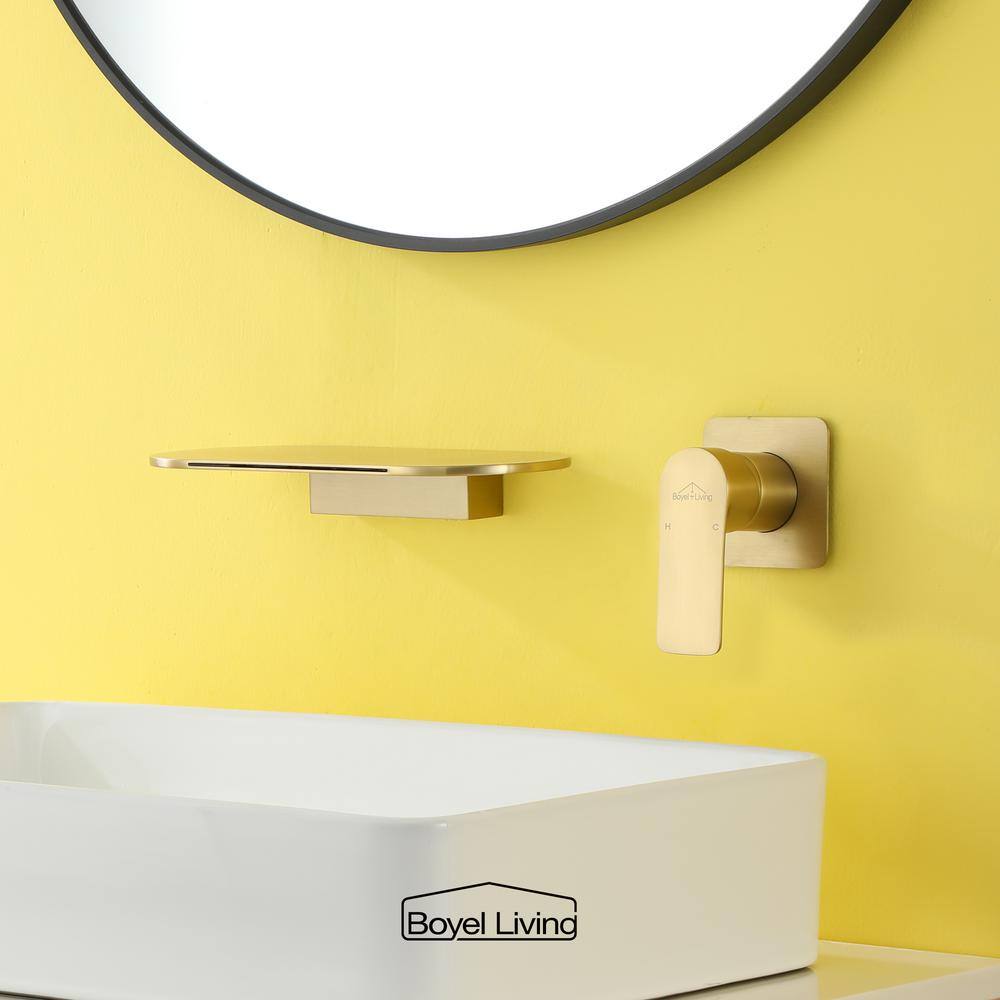 Boyel Living Single Handle Wall Mounted Faucet with Valve in Brushed Gold SMD-2413BG