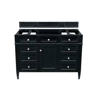 James Martin Vanities Brittany 48 in. W x 23.5 in.D x 34 in. H Single Vanity in Black Onyx with Quartz Top in Grey Expo 650-V48-BKO-3GEX