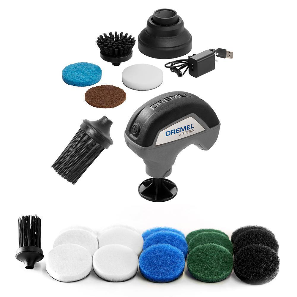 Dremel Versa 4V Cordless Li-Ion Power Scrubber Cleaning Tool Kit with Power Scrubber 15Pc Mega Accessory Kit PC10-04+PC501